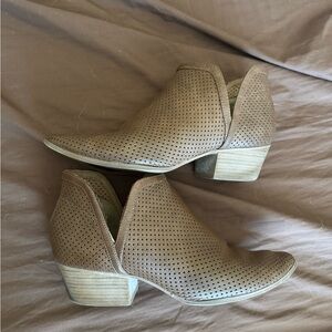 JustFab Brown Perforated Ankle Booties